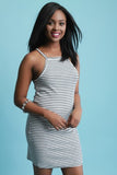 Square Cutaway Ribbed Knit Mini Dress