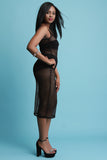 Honeycomb Mesh Cover-Up Midi Dress