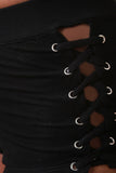 Choker Lace-Up Crop Top With High Waisted Shorts Set