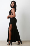 Keyhole Yoke O-Ring Accents High Slit Jumpsuit