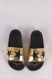 Contrasting Stars Slide Sandals