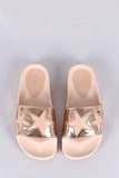Contrasting Stars Slide Sandals