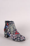 City Classified Floral Embroidered Block Heeled Booties