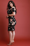 Off The Shoulder Floral Print Tiered Ruffle Midi Dress