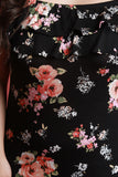 Off The Shoulder Floral Print Tiered Ruffle Midi Dress