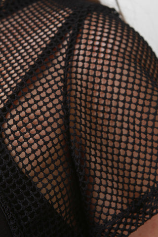 Mesh Cropped Front Cutout Maxi Top