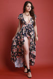 Stretchy Knit Floral Print High Waisted Shorts