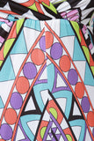 Geometric Print High Thigh Slit Maxi Dress