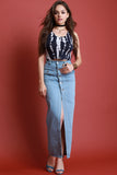 Tied Crop Hem Tie-Dye Sleeveless Top