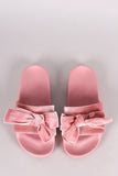 Velvet Bow Accent Slide Sandal