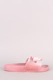 Velvet Bow Accent Slide Sandal