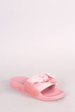 Velvet Bow Accent Slide Sandal