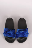Velvet Bow Accent Slide Sandal