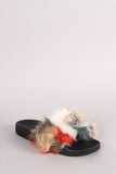 Patchwork Faux Fur Slide Sandal