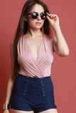 Surplice Ruched Bodysuit