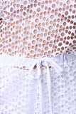 Diamond Fishnet Mesh Boat Neck Jumpsuit