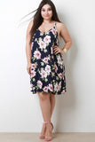 Hibiscus V-Neck Trapeze Dress
