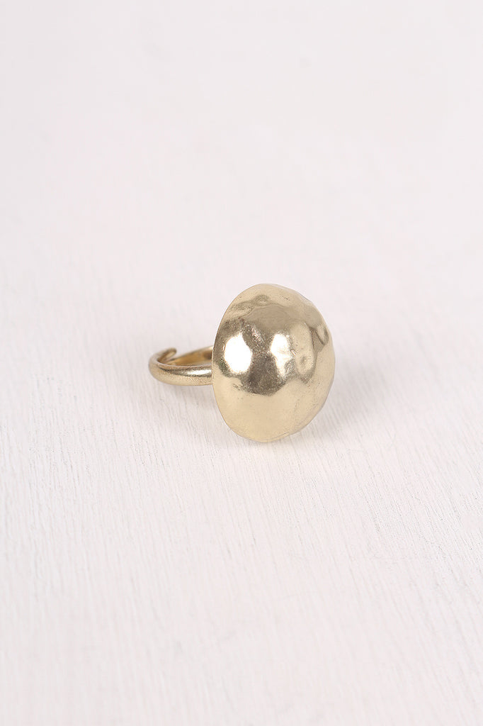 Hammered Half Dome Ring