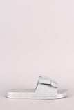 Glitter Oversized Bow Slide Sandal