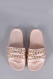 Satin Chain Links Slide Sandal