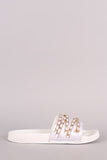 Satin Chain Links Slide Sandal