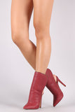 Liliana Snake Pointy Toe Zipper Edge Open Back Boots