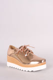 Patent Lug Sole Lace Up Oxford Platform Wedge