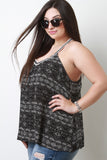 Tribal Embroidered V-Neck Sleeveless Top