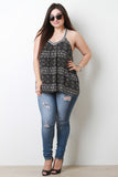 Tribal Embroidered V-Neck Sleeveless Top