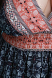 Double Spaghetti Straps V-Neck Bohemian Maxi Dress