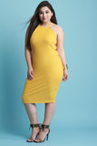 Sleeveless High Neck Side Ladder Midi Dress
