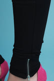 Jersey Knit High Rise Zipper Ankle Moto Leggings
