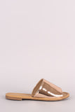 Metallic Single Wide Band Slip-On Sandal