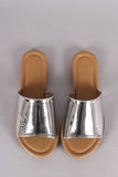 Metallic Single Wide Band Slip-On Sandal