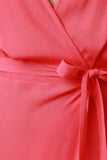 Surplice Self-Tie Sash High Low Maxi Dress
