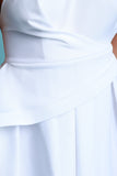Single Shoulder Pleated Skater Dress