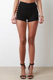 Side Ladder Cutout High Waisted Shorts