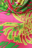 Tropical Leaf Plunge Neck Maxi Dress
