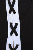 French Terry Side Lace Up High Rise Pants