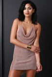 Metallic Knit Square Hem Mini Dress