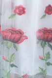 Floral Embroidered Tulle A-Line Skirt