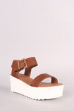 Open Toe Ankle Strap Flatform Wedge
