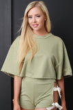 French Terry Back Self-Tie Boxy Crop Top