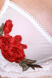 Floral Applique Mesh Lace Scallop Trim Bralette Top