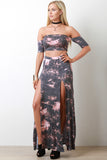 Tie-Dye Bardot Crop Top