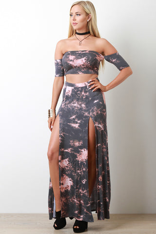 Tie-Dye M-Slit Maxi Skirt