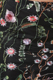 Embroidered Floral Mesh Mini Skirt