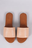 Vegan Leather Single Wide Band Slip-On Sandal