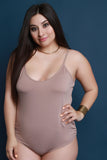 Smooth Knit Scooped Neck Spaghetti Strap Bodysuit