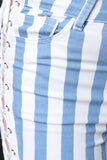 Open Side Grommet Lace-Up Stripe Skinny Pants